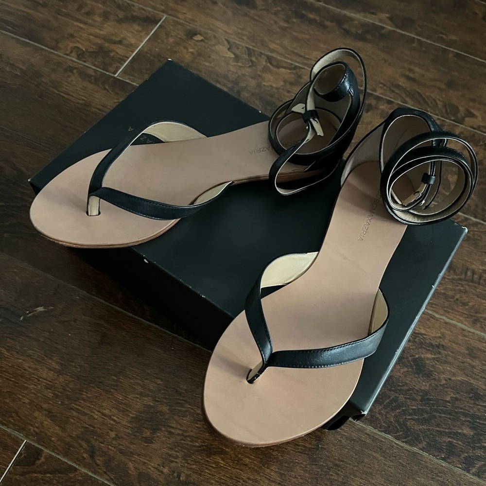 BCBGMaxAzria Black and Tan Women's Sandals